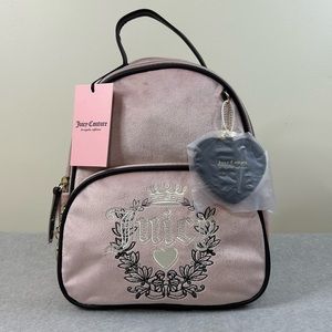 Juicy Couture Dusty Blush Velour Heritage Backpack Brand New W/ Tags